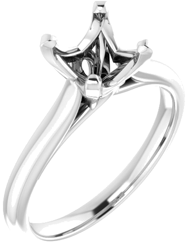 Sužadėtuvių Žiedas „Solitaire“ 950 Platinos Square 6.5mm (1)