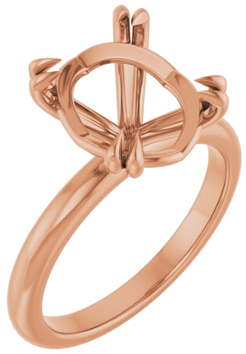 Sužadėtuvių Žiedas „Double Claw-Prong“ 14k rose gold Oval 12mm x 10mm (1)