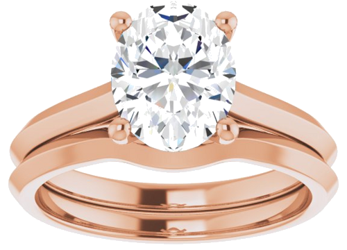14K Rose 9x7 mm Oval Solitaire Engagement Ring Mounting (8)