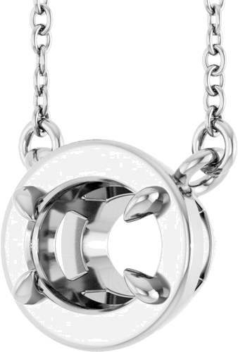 Pakabukas „Claw-Prong Solitaire Bezel-Style“ 14k white gold Oval 7mm x 5mm (2)