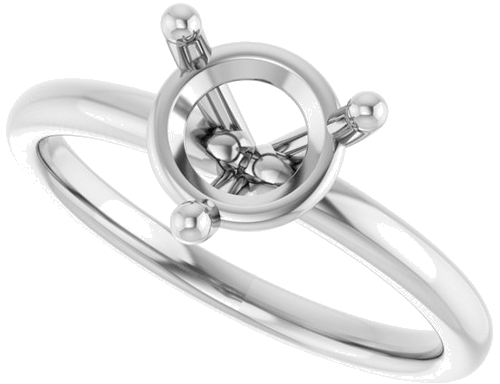 Sužadėtuvių Žiedas „Solitaire“ 14k white gold Round 7.4mm (5)