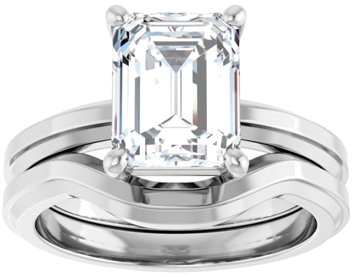 Sužadėtuvių Žiedas „Solitaire“ 950 Platinos Emerald 9mm x 7mm (8)