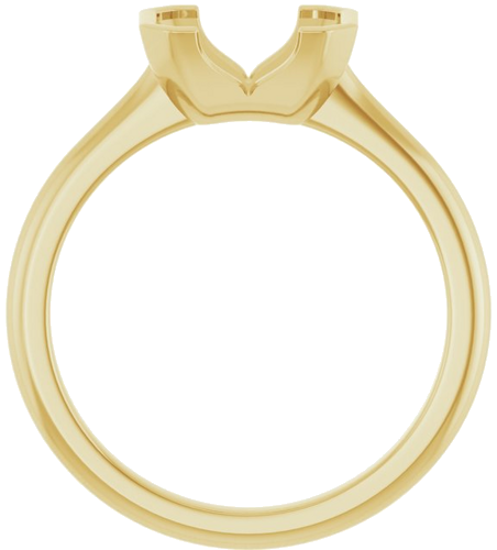 14K Yellow 8x6 mm Emerald Solitaire Engagement Ring Mounting (2)