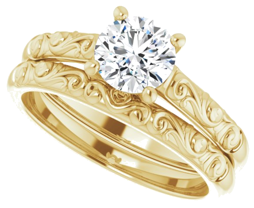 Sužadėtuvių Žiedas „Solitaire“ 14k yellow gold Round 6mm (10)