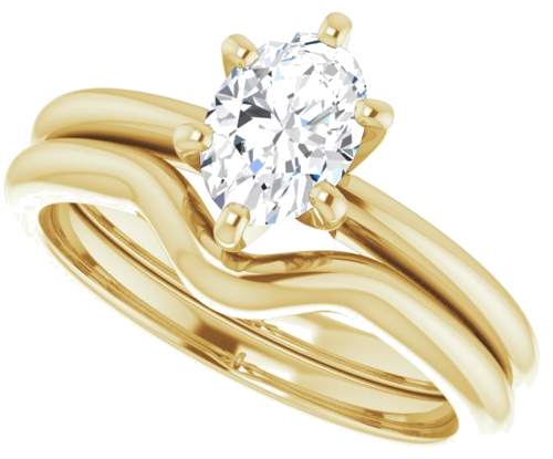 14K Yellow  7x5 mm Oval Solitaire Engagement Ring Mounting (10)