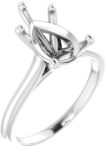 Sužadėtuvių Žiedas „Solitaire“ 585 Baltojo Aukso Pear Shape 12mm x 8mm (1)