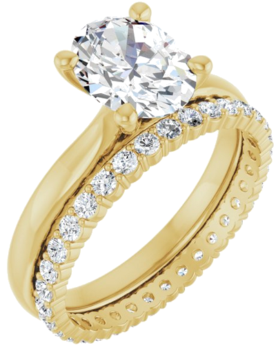 Sužadėtuvių Žiedas „Solitaire“ 585 Geltonojo Aukso Oval 9mm x 7mm (6)