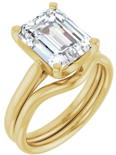Sužadėtuvių Žiedas „Solitaire“ 14k yellow gold Emerald 10mm x 8mm (6)