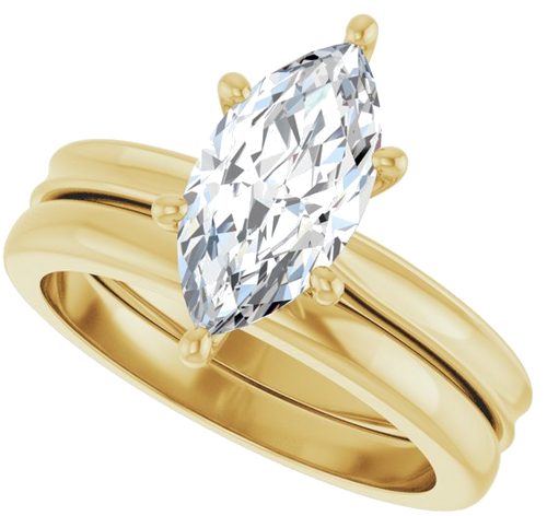Sužadėtuvių Žiedas 14k yellow gold Marquise 12mm x 6mm (10)