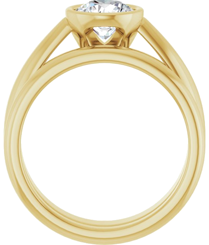 Sužadėtuvių Žiedas „Bezel-Set Solitaire“ 14k yellow gold Round 6.5mm (7)