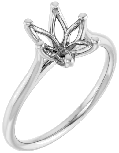 Sužadėtuvių Žiedas „Solitaire“ 585 Baltojo Aukso Oval 9mm x 7mm (1)