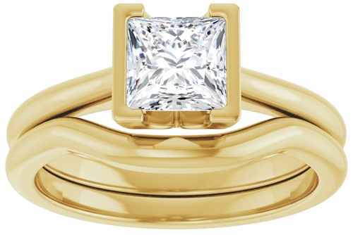 Sužadėtuvių Žiedas „Half-Bezel Solitaire“ 14k yellow gold Square 5.5mm (8)