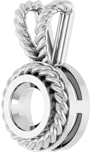 Pakabukas „Rope Bezel-Set Solitaire“ 14k white gold Round 4.4mm (2)