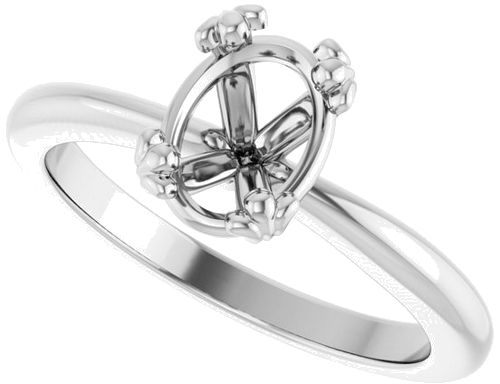 Sužadėtuvių Žiedas „Solitaire“ 14k white gold Oval 8mm x 6mm (5)