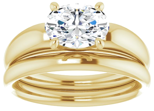 Sužadėtuvių Žiedas 14k yellow gold Oval 8mm x 6mm (8)