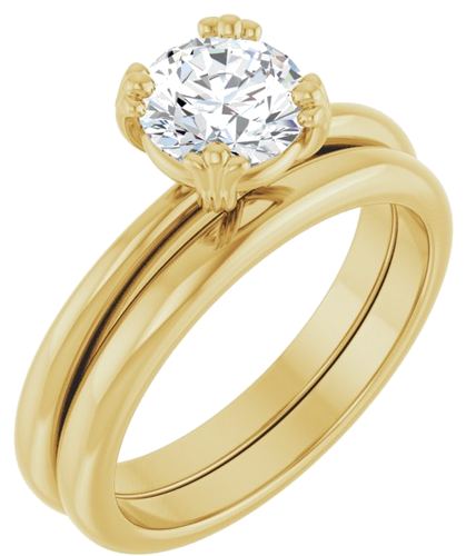 Sužadėtuvių Žiedas „Solitaire“ 14k yellow gold Round 6.5mm (6)