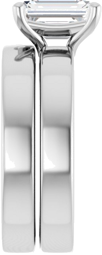 14K White 8x6 mm Emerald Solitaire Engagement Ring Mounting (9)