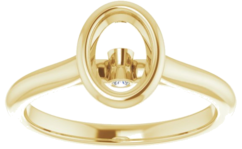 Sužadėtuvių Žiedas „Bezel-Set Accented“ 14k yellow gold Oval 7mm x 5mm (3)