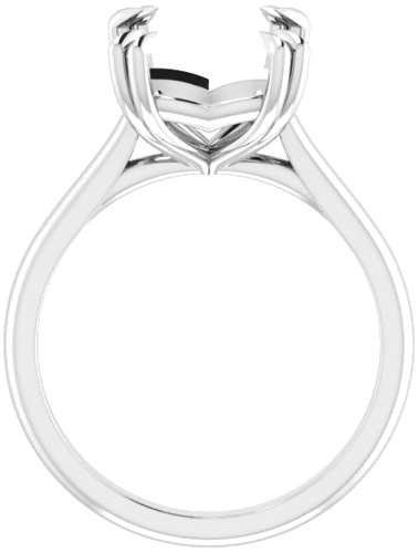 Platinum 11x9 mm Emerald Solitaire Engagement Ring Mounting (2)