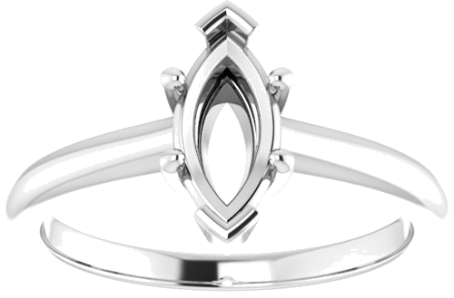 14K White 9x4.5 mm Marquise Solitaire Engagement Ring Mounting (3)