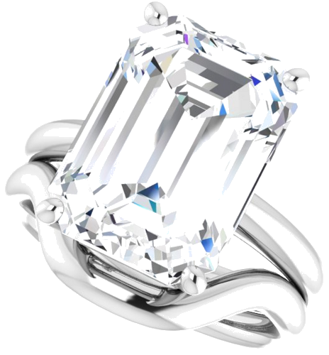 Sužadėtuvių Žiedas „Solitaire“ 585 Baltojo Aukso Emerald 14mm x 10mm (3)