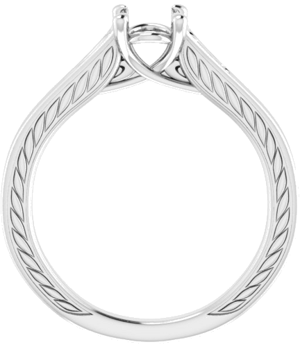 14K White 7x5 mm Oval Engagement Ring Mounting (2)