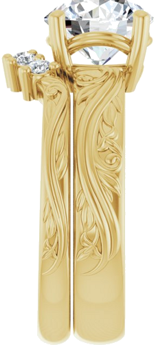 Sužadėtuvių Žiedas „Solitaire Sculptural“ 14k yellow gold Round 8.2mm (9)