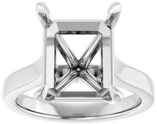 Sužadėtuvių Žiedas „Claw-Prong“ 950 Platinos Emerald 12mm x 10mm (3)
