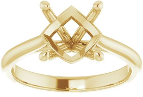 14K Yellow 9 mm Round Solitaire Engagement Ring Mounting (3)