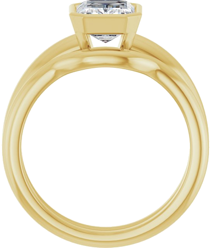 Sužadėtuvių Žiedas „Bezel-Set Solitaire“ 14k yellow gold Emerald 8mm x 6mm (7)