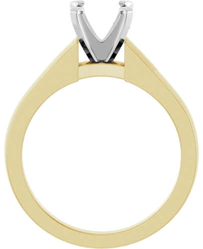 Sužadėtuvių Žiedas „Solitaire“ 585 Baltojo Ir Geltonojo Aukso Round 7mm (2)