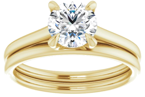 14K Yellow  6.5 mm Round Solitaire Engagement Ring Mounting (8)