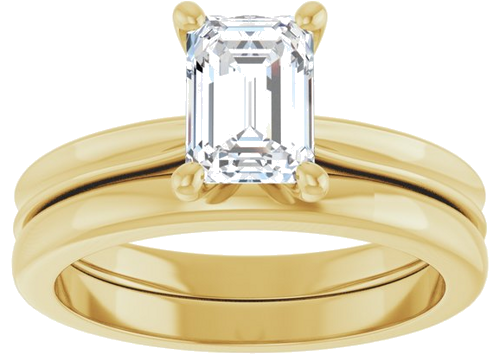 Sužadėtuvių Žiedas 14k yellow gold Emerald 7mm x 5mm (8)