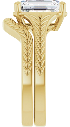 Sužadėtuvių Žiedas „Solitaire“ 14k yellow gold Emerald 9mm x 7mm (9)