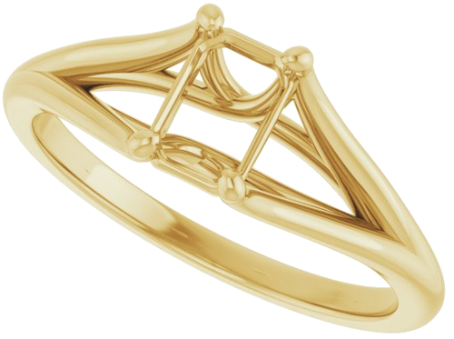 Sužadėtuvių Žiedas „Solitaire“ 585 Geltonojo Aukso Emerald 6mm x 4mm (5)