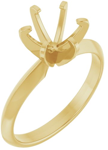 14K Yellow 7.4 mm Round Solitaire Engagement Ring Mounting (1)