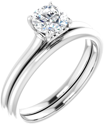 14K White  5.5 mm Round Solitaire Engagement Ring Mounting (6)