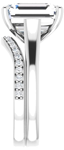 14K White 11x9 mm Emerald Solitaire Engagement Ring Mounting (9)