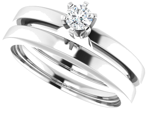 10K White 3.4 mm Round Solitaire Engagement Ring Mounting (10)