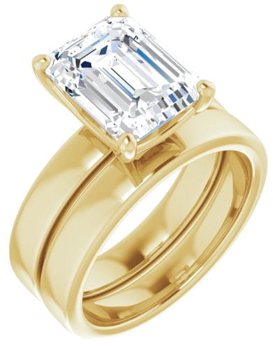 14K Yellow 10x8 mm Emerald Solitaire Engagement Ring Mounting (6)