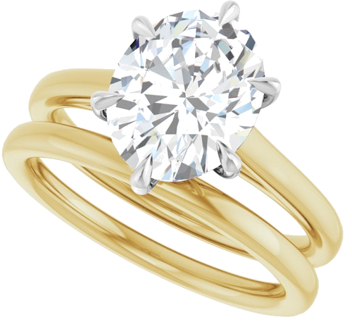 Sužadėtuvių Žiedas „Claw-Pong“ 14k yellow/white gold Oval 10mm x 8mm (10)