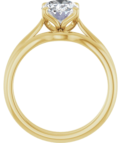 Sužadėtuvių Žiedas „Solitaire“ 585 Geltonojo Aukso Oval 9mm x 7mm (7)