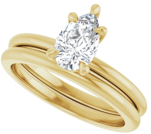 Sužadėtuvių Žiedas „Claw-Prong“ 14k yellow gold Pear 8mm x 5mm (10)
