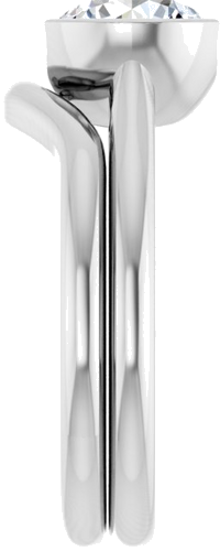 Sužadėtuvių Žiedas „Half Bezel Solitaire“ 950 Platinos Round 7.4mm (9)