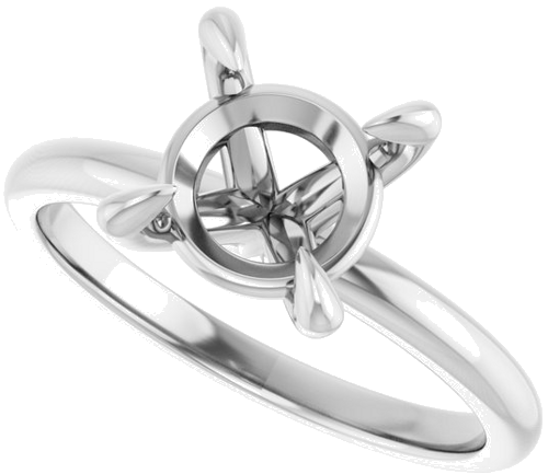 Platinum  8.2 mm Round Solitaire Engagement Ring Mounting (5)