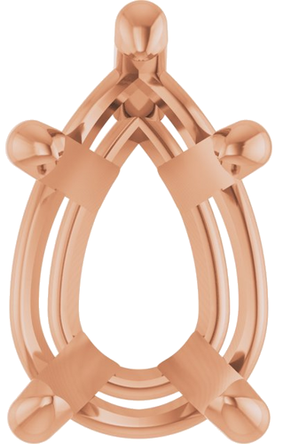 Pakabukas „Pear 5-Prong Solitaire“ 14k rose gold Pear 9mm x 6mm (1)