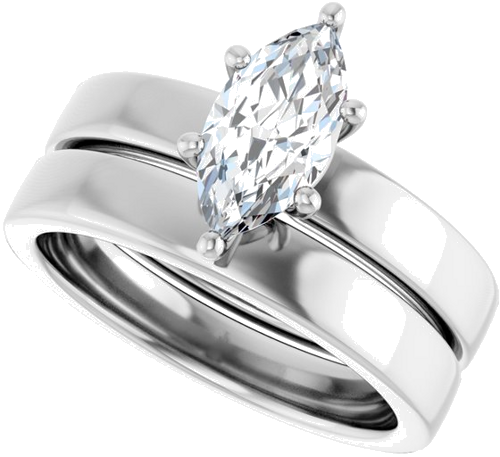 Sužadėtuvių Žiedas „Solitaire“ 417 Baltojo Aukso Marquise 10mm x 5mm (10)