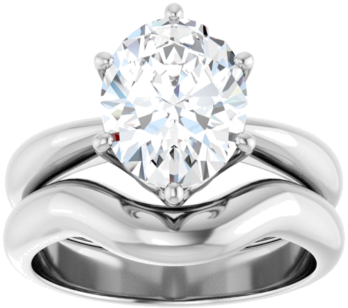 Sužadėtuvių Žiedas „Solitaire Crown-Inspired“ 14k white gold Oval 10mm x 8mm (8)