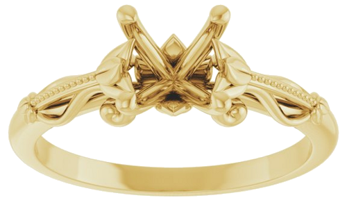 Sužadėtuvių Žiedas „Solitaire Sculptural“ 14k yellow gold Round 6.5mm (3)
