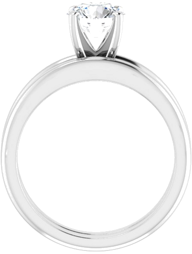 10K White  6.5 mm Round Solitaire Engagement Ring Mounting (7)